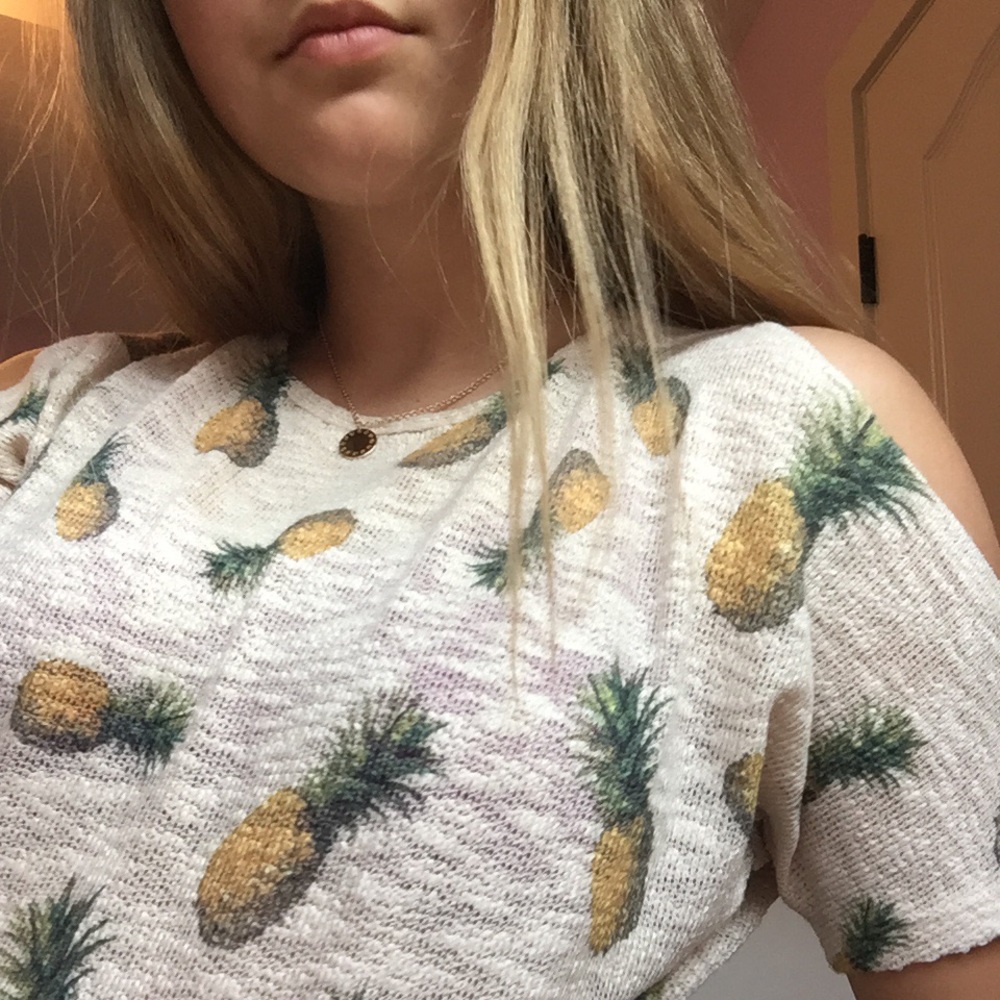 Pineapple Open Shoulder Shirt